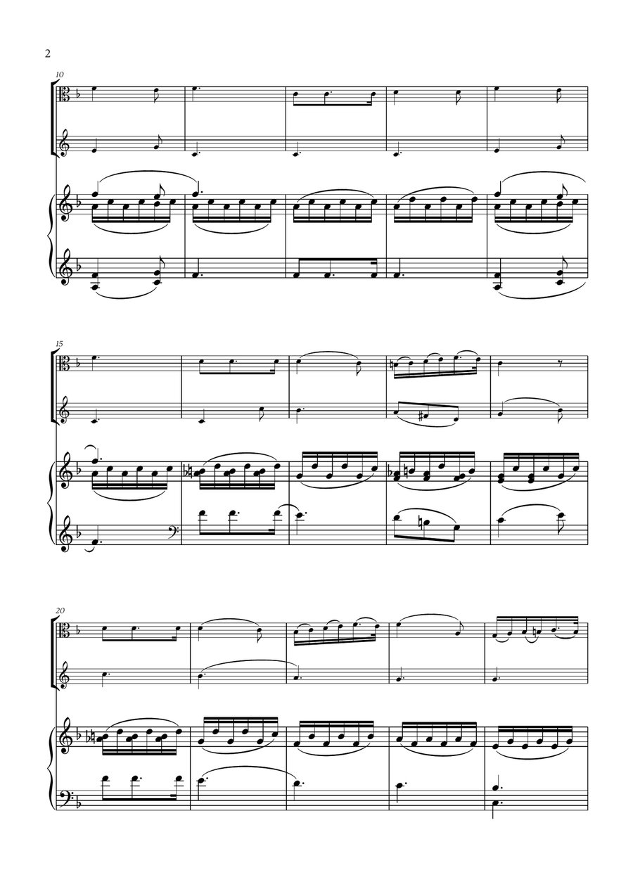 Franz Schubert - Du bist die Ruh (F major) (for Viola, French Horn and Piano) Horn scores gallery preview page 2