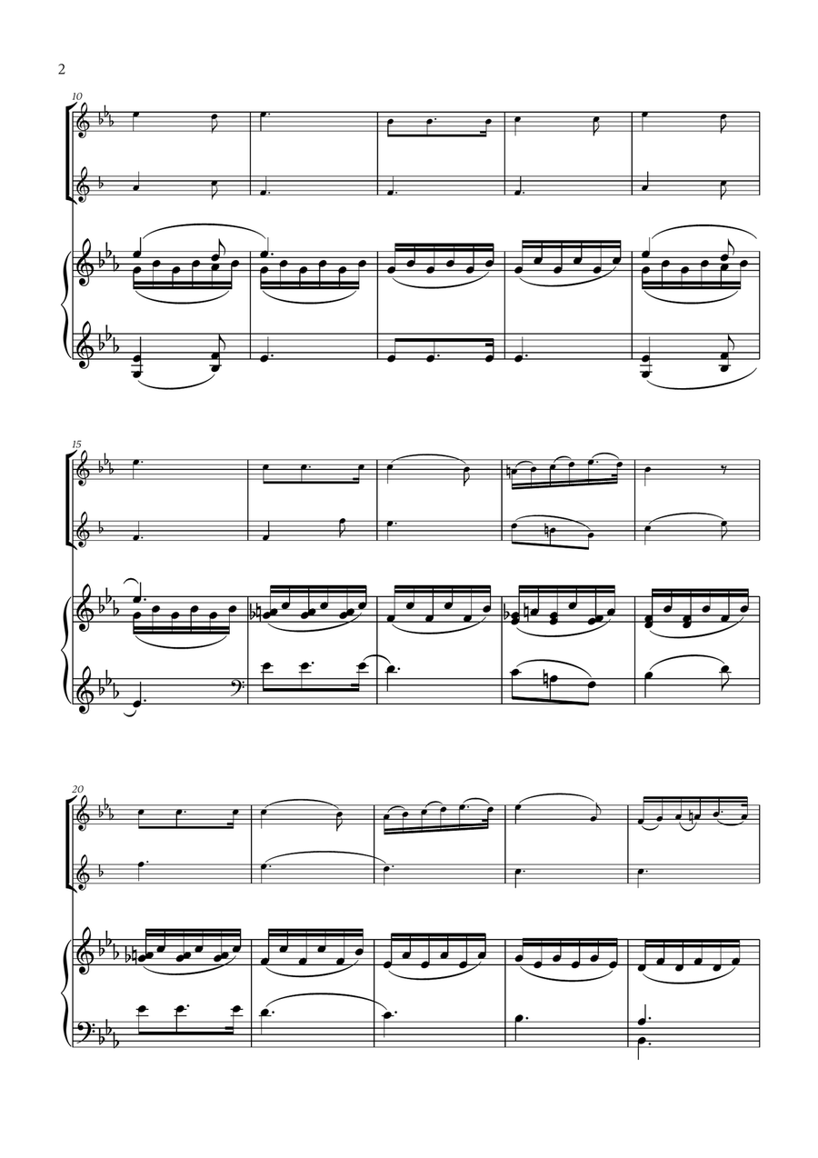 Franz Schubert - Du bist die Ruh (for Flute, Clarinet and Piano) Woodwind Duet scores gallery preview page 2