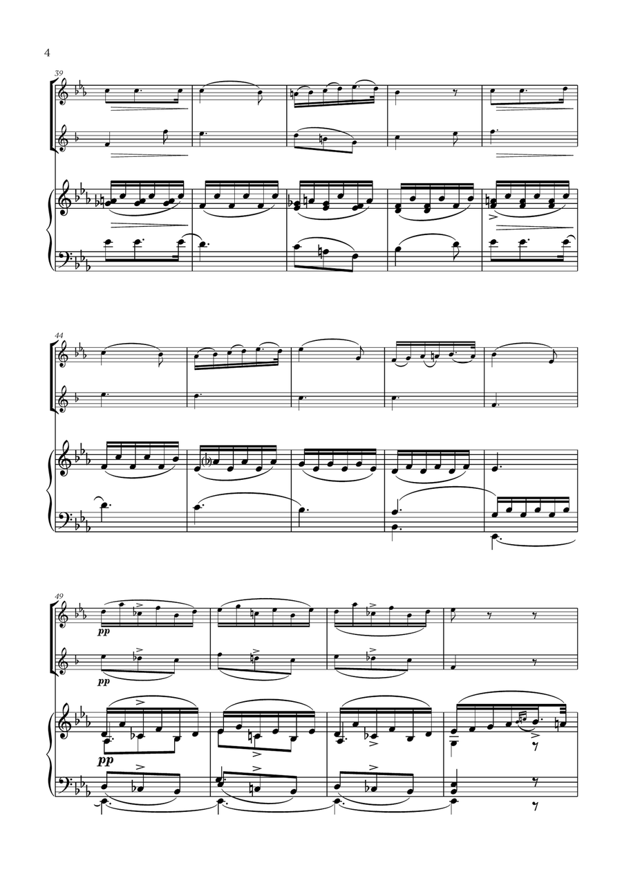 Franz Schubert - Du bist die Ruh (for Flute, Clarinet and Piano) Woodwind Duet scores gallery preview page 4