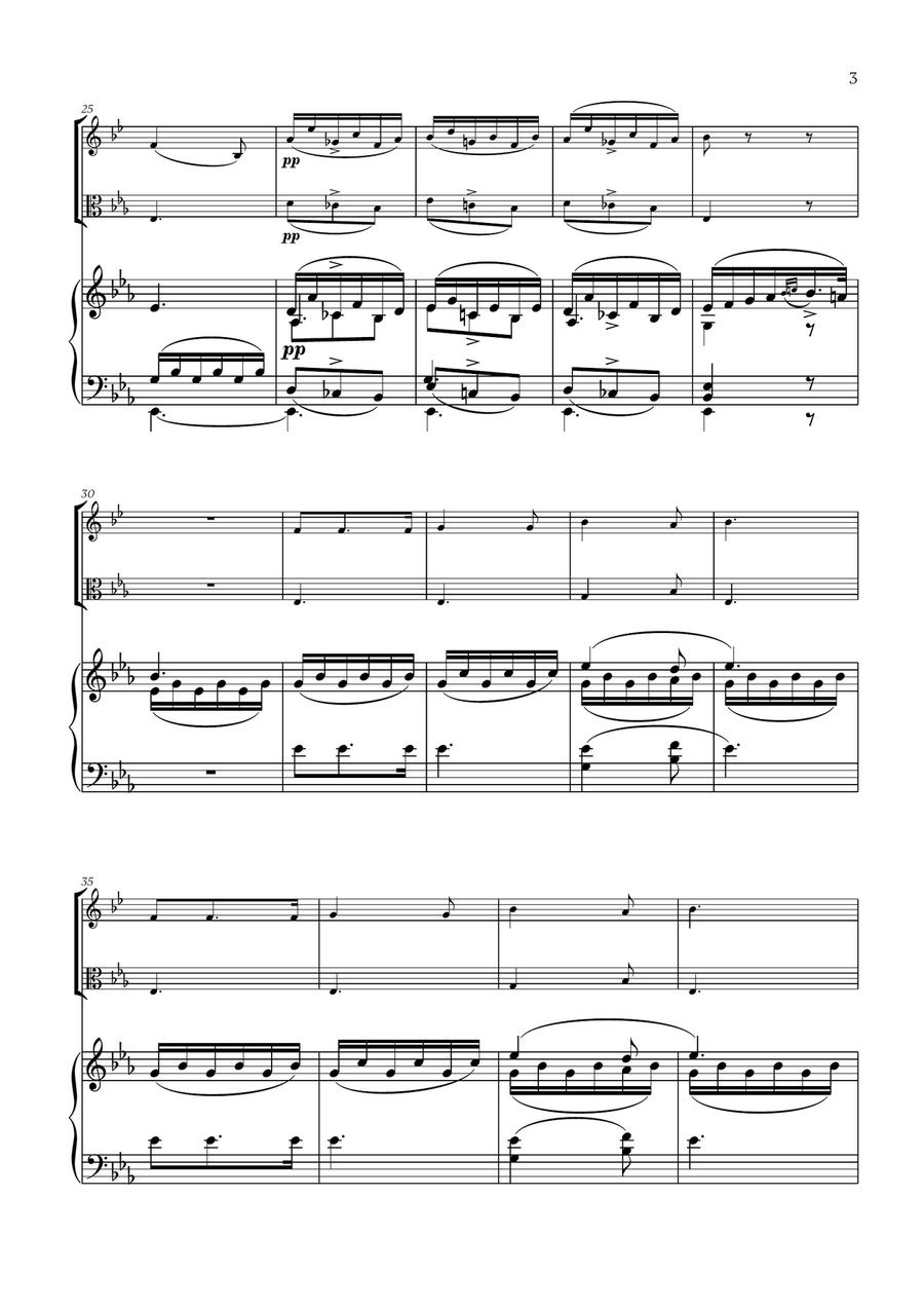 Franz Schubert - Du bist die Ruh (for French Horn, Viola and Piano) Horn scores gallery preview page 3