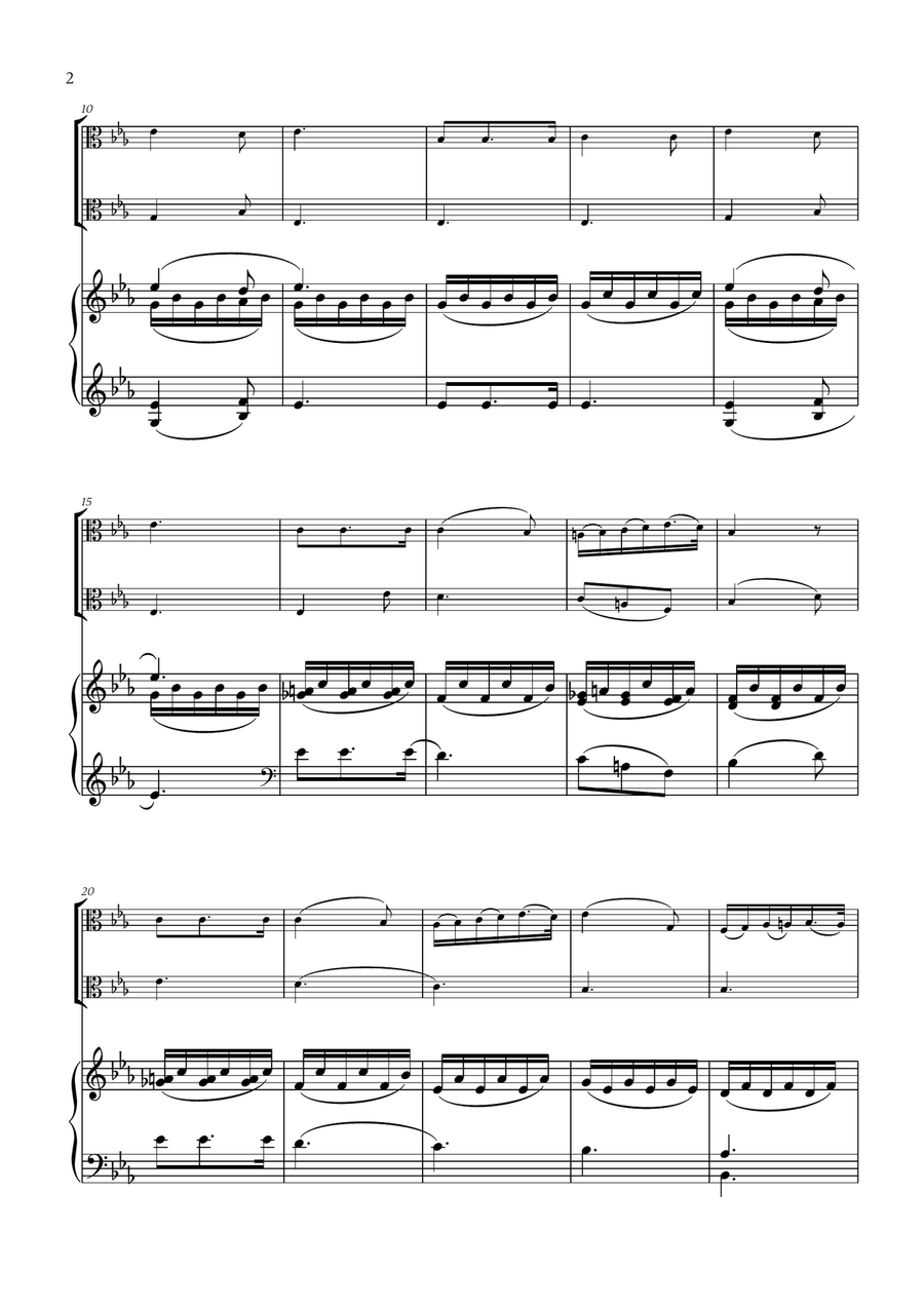 Franz Schubert - Du bist die Ruh (for Viola Duet and Piano) String Duet scores gallery preview page 2