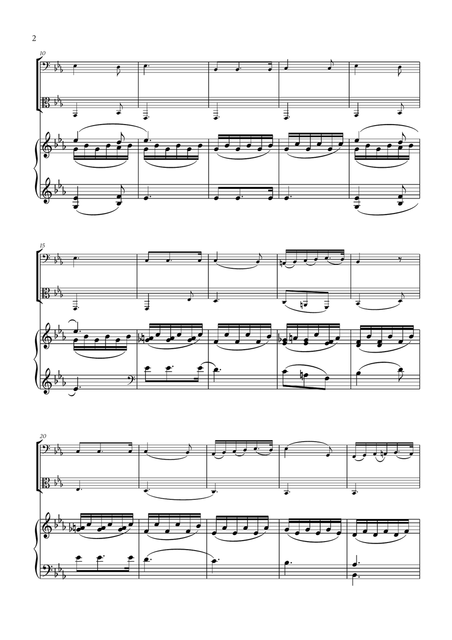 Franz Schubert - Du bist die Ruh (for Cello, Viola and Piano) Cello scores gallery preview page 2