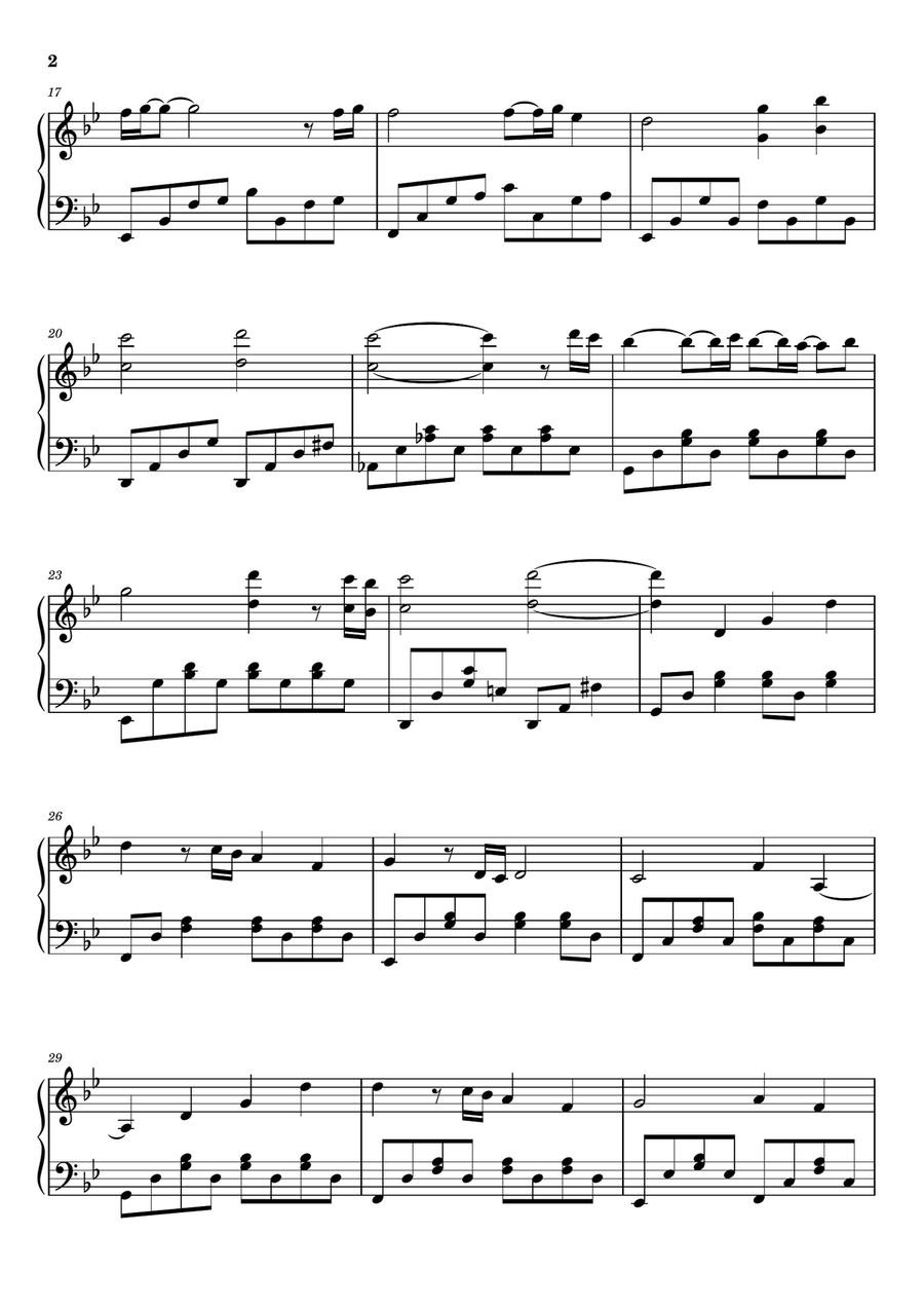 Hinata Vs Neji Hinata Vs Neji Piano Solo scores gallery preview page 2