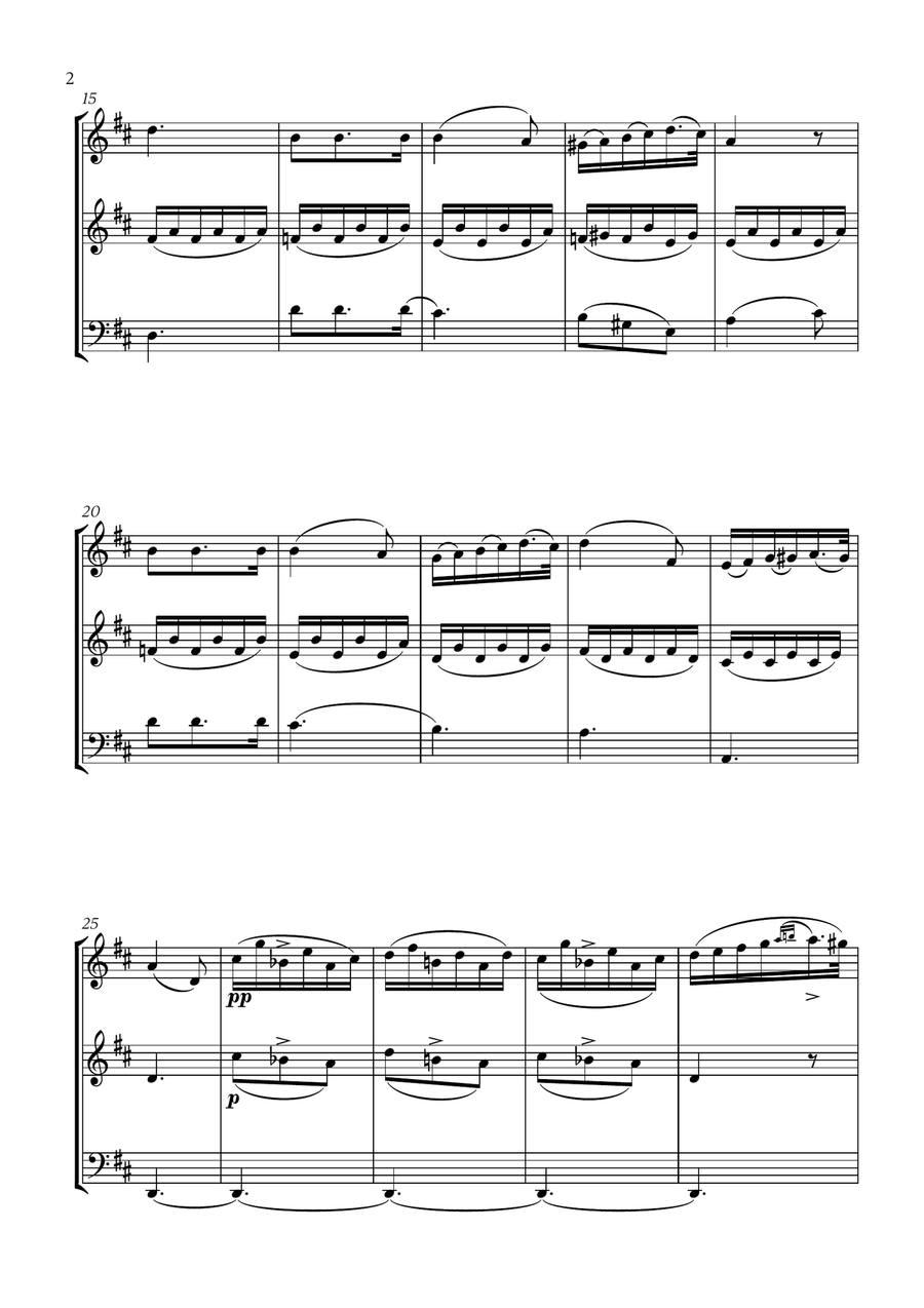 Franz Schubert - Du bist die Ruh (D major) (for Flute, Oboe and Trombone) Small Ensemble scores gallery preview page 2