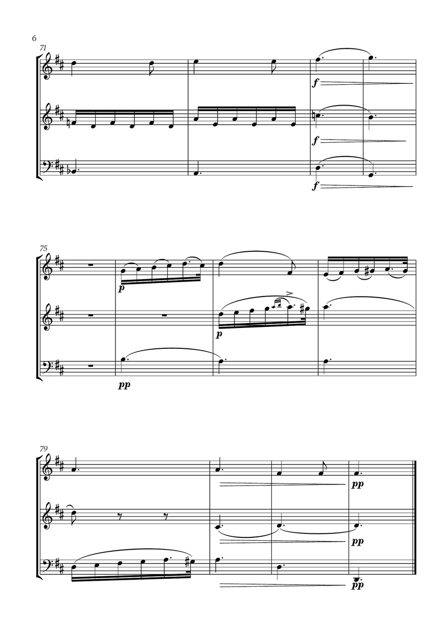 Franz Schubert - Du bist die Ruh (D major) (for Flute, Oboe and Trombone) Small Ensemble scores gallery preview page 6