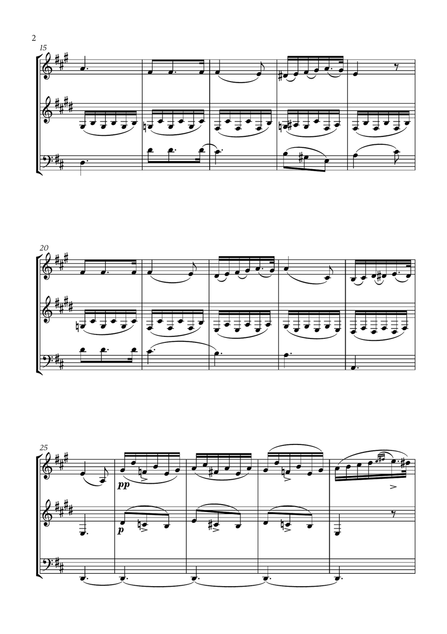 Franz Schubert - Du bist die Ruh (D major) (for French Horn, Clarinet and Trombone) Small Ensemble scores gallery preview page 2