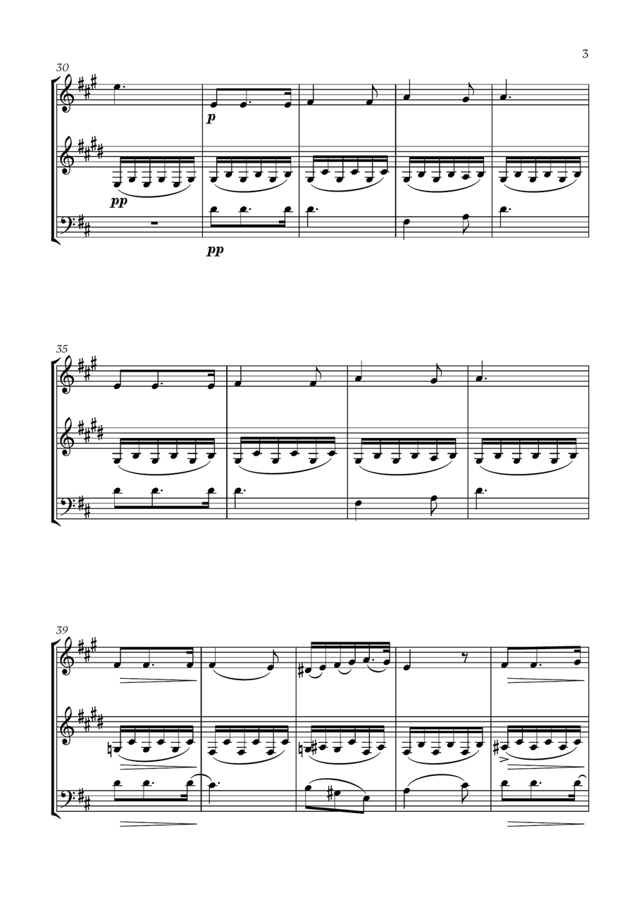 Franz Schubert - Du bist die Ruh (D major) (for French Horn, Clarinet and Trombone) Small Ensemble scores gallery preview page 3