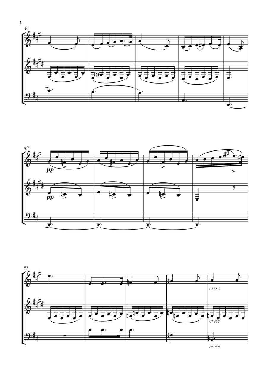 Franz Schubert - Du bist die Ruh (D major) (for French Horn, Clarinet and Trombone) Small Ensemble scores gallery preview page 4