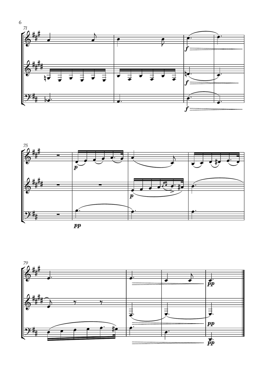 Franz Schubert - Du bist die Ruh (D major) (for French Horn, Clarinet and Trombone) Small Ensemble scores gallery preview page 6