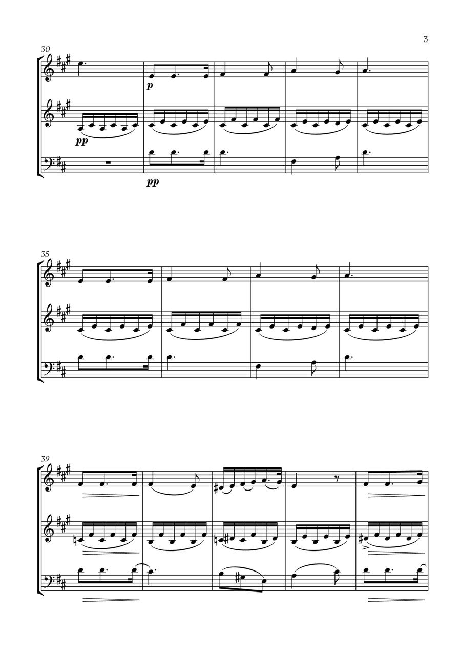 Franz Schubert - Du bist die Ruh (D major) (for 2 French Horns and Trombone) Small Ensemble scores gallery preview page 3