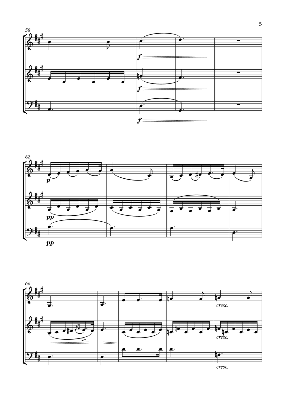 Franz Schubert - Du bist die Ruh (D major) (for 2 French Horns and Trombone) Small Ensemble scores gallery preview page 5