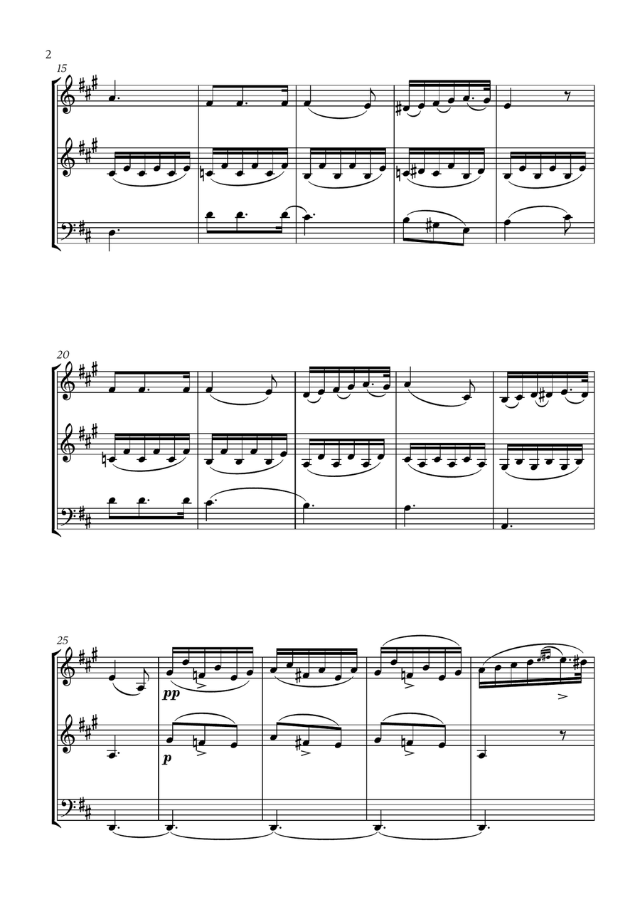 Franz Schubert - Du bist die Ruh (D major) (for 2 French Horns and Cello) Small Ensemble scores gallery preview page 2