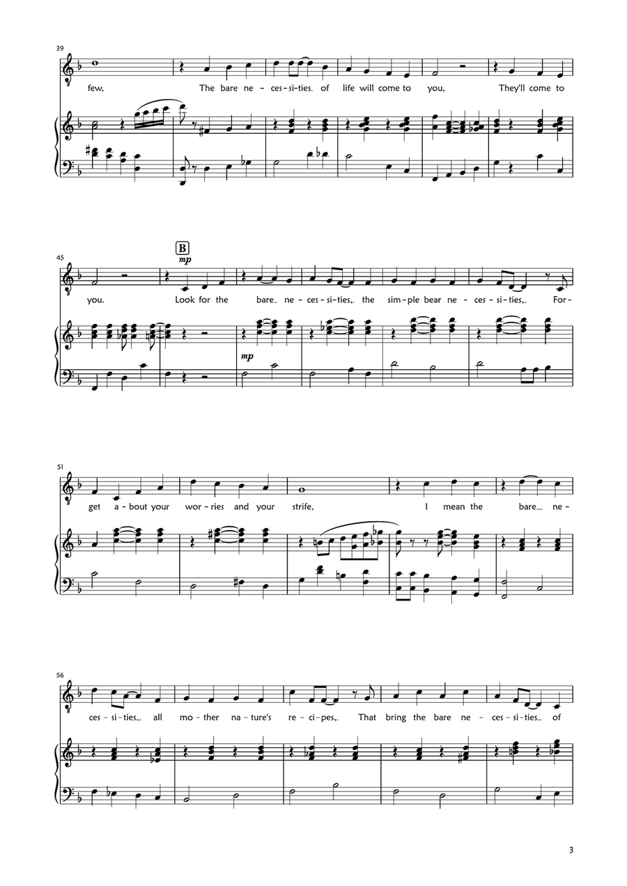 The Bare Necessities The Bare Necessities Piano, Vocal scores gallery preview page 3