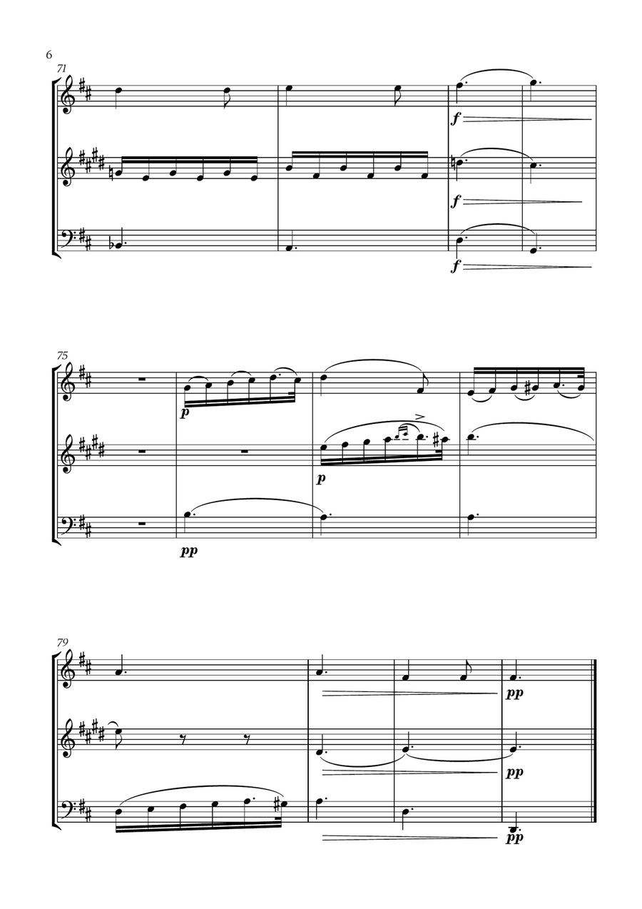 Franz Schubert - Du bist die Ruh (D major) (for Oboe, Clarinet and Trombone) Small Ensemble scores gallery preview page 6