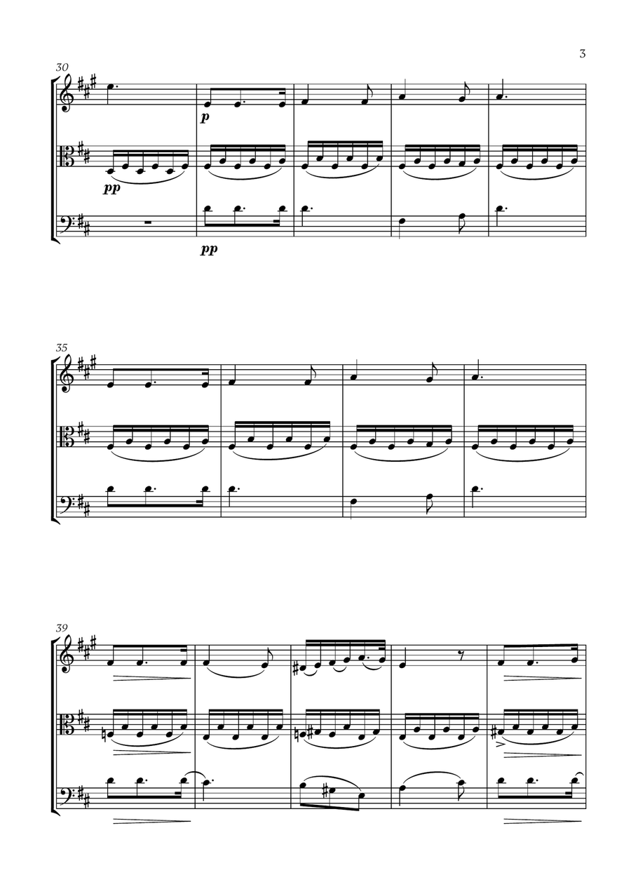 Franz Schubert - Du bist die Ruh (D major) (for French Horn, Viola and Cello) Small Ensemble scores gallery preview page 3
