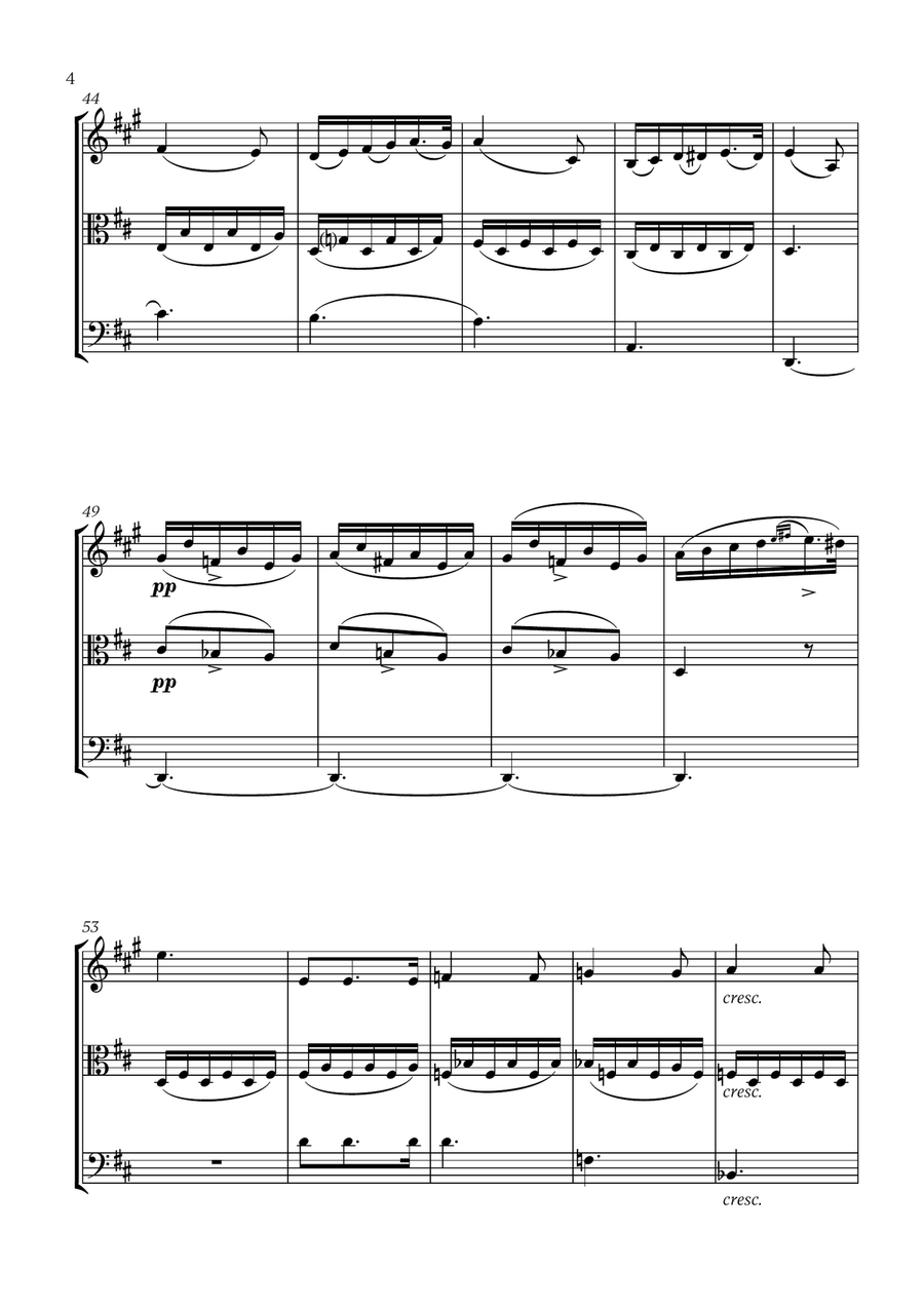 Franz Schubert - Du bist die Ruh (D major) (for French Horn, Viola and Cello) Small Ensemble scores gallery preview page 4