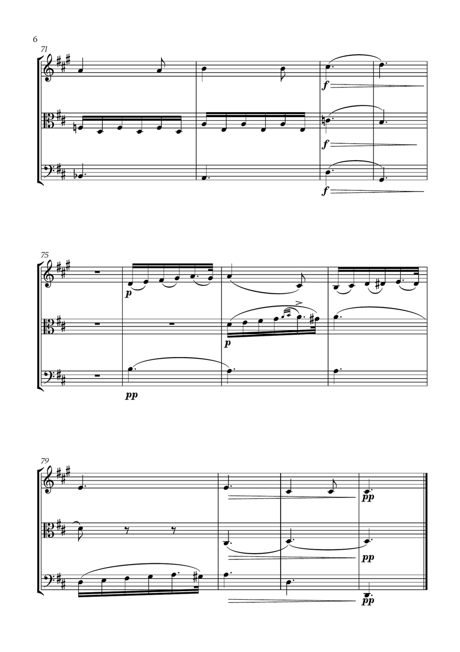 Franz Schubert - Du bist die Ruh (D major) (for French Horn, Viola and Cello) Small Ensemble scores gallery preview page 6