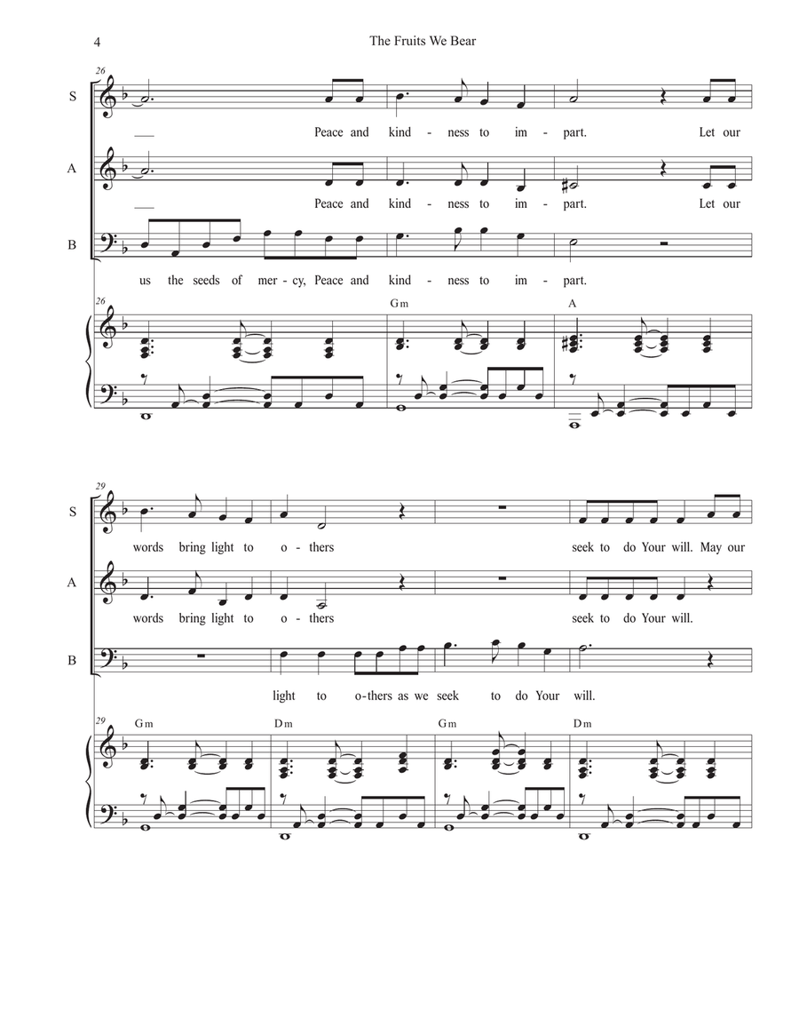 The Fruits We Bear (SAB) 3-Part scores gallery preview page 4
