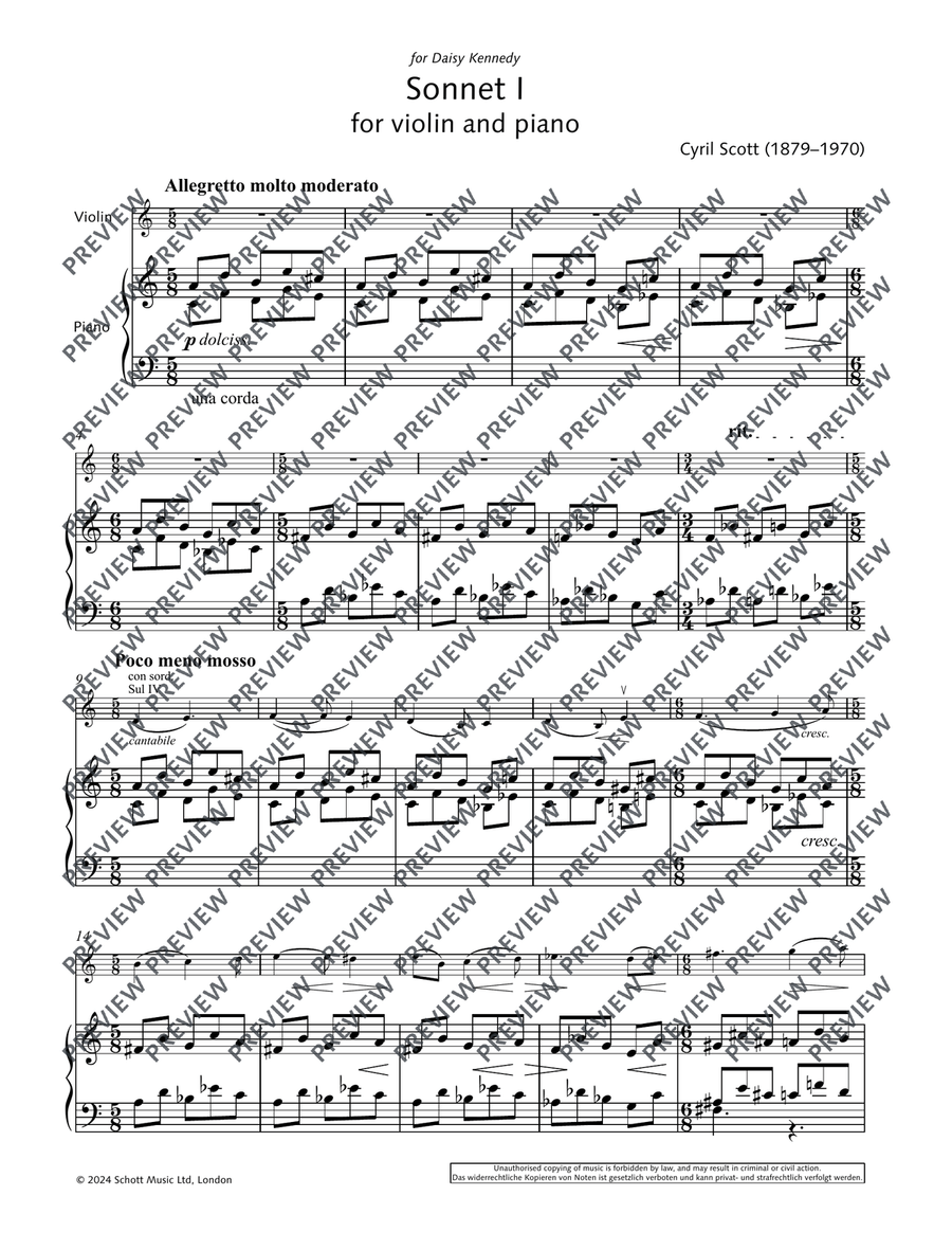 Sonnet I and II Sonnet I and II Violin Solo scores gallery preview page 6