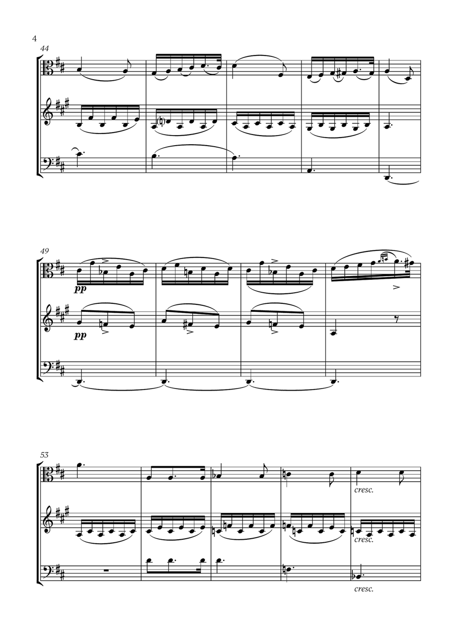 Schubert - Du bist die Ruh (D major) (for Viola, French Horn and Bassoon) Small Ensemble scores gallery preview page 4
