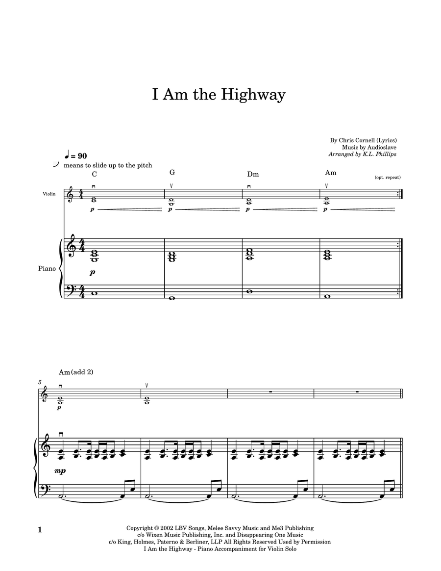 I Am The Highway I Am The Highway Violin Solo scores gallery preview page 2