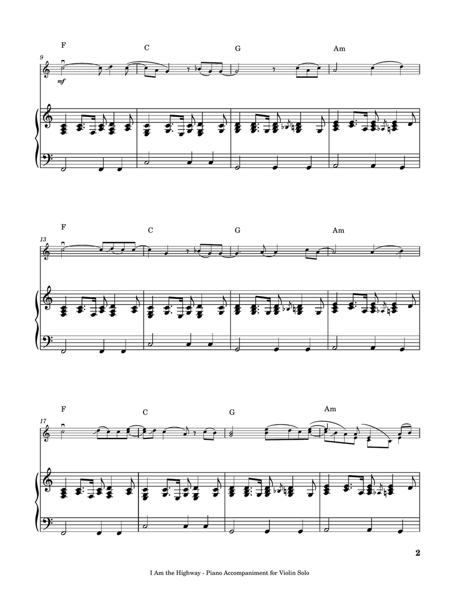I Am The Highway I Am The Highway Violin Solo scores gallery preview page 3