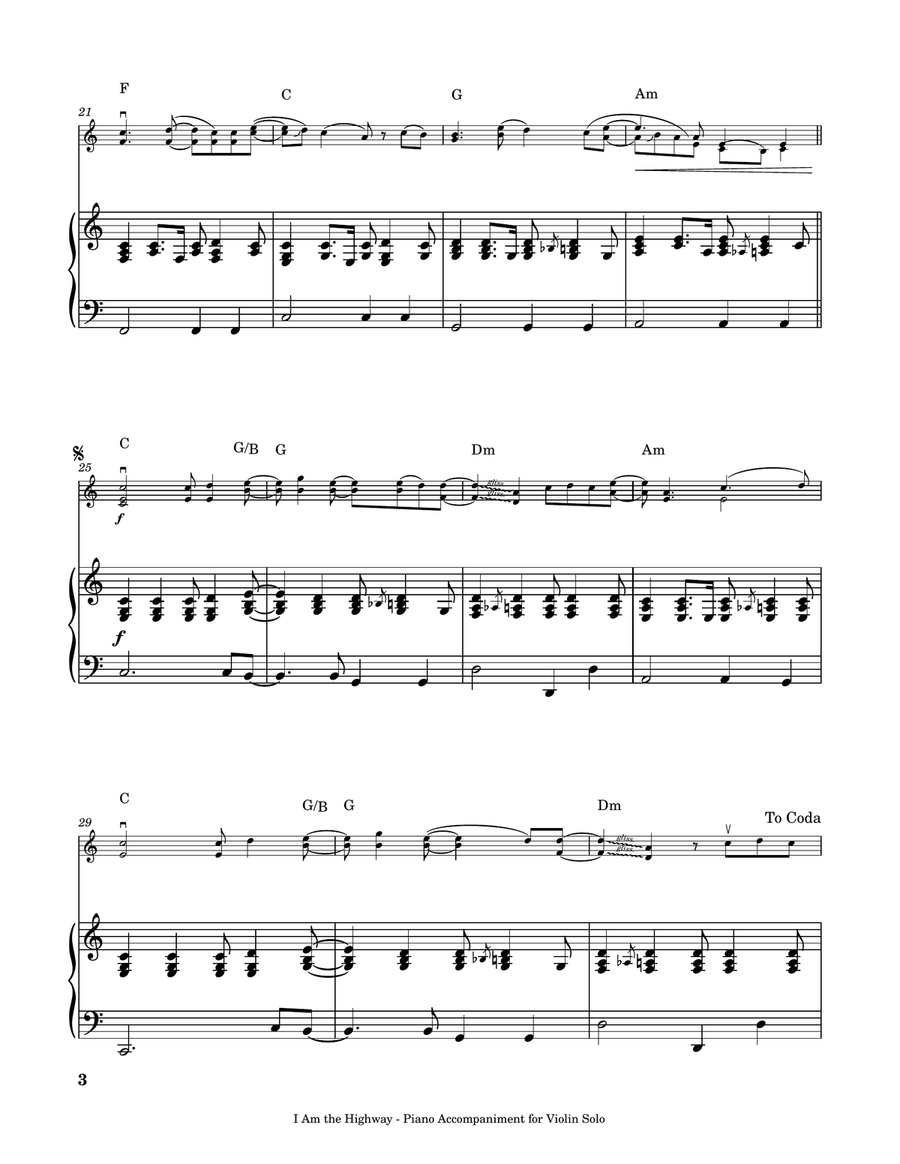 I Am The Highway I Am The Highway Violin Solo scores gallery preview page 4