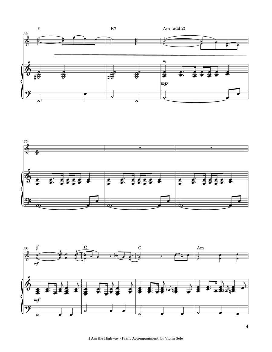 I Am The Highway I Am The Highway Violin Solo scores gallery preview page 5