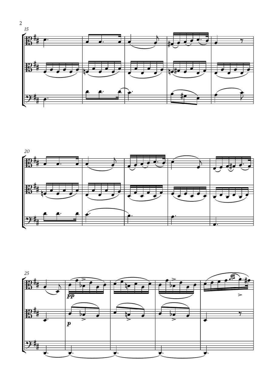 Schubert - Du bist die Ruh (D major) (for 2 Violas and Cello) Small Ensemble scores gallery preview page 2