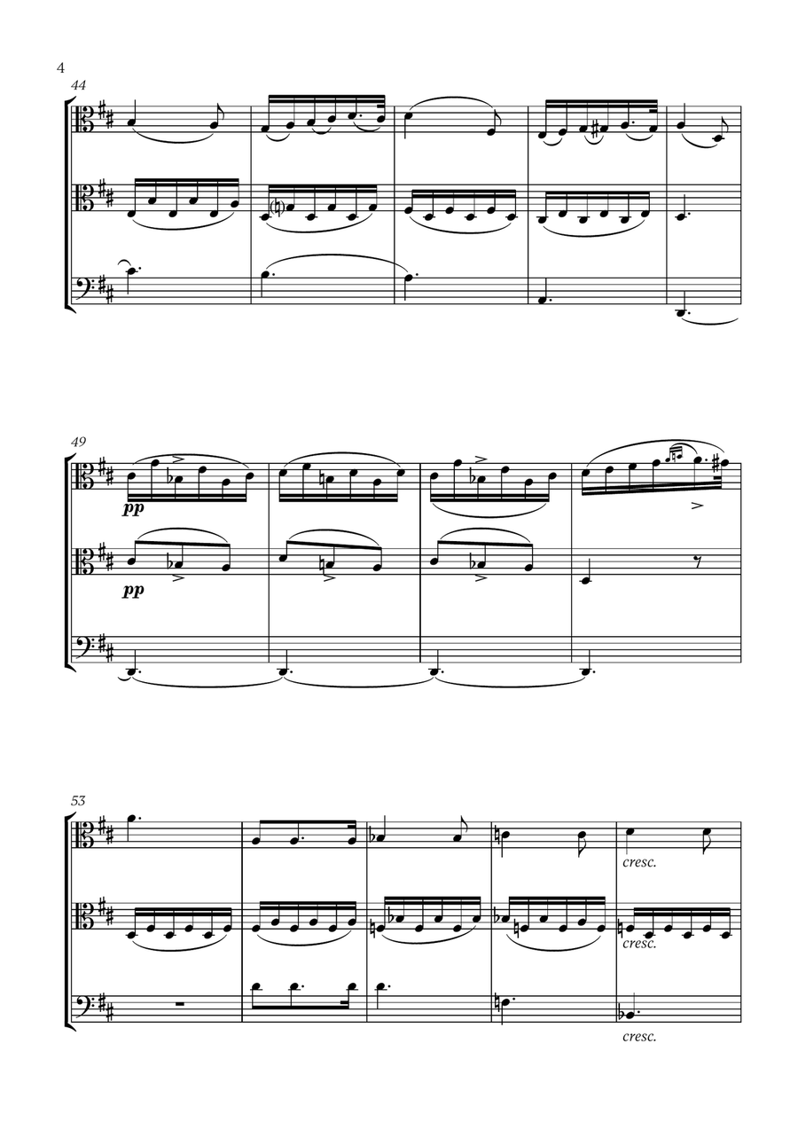Schubert - Du bist die Ruh (D major) (for 2 Violas and Cello) Small Ensemble scores gallery preview page 4