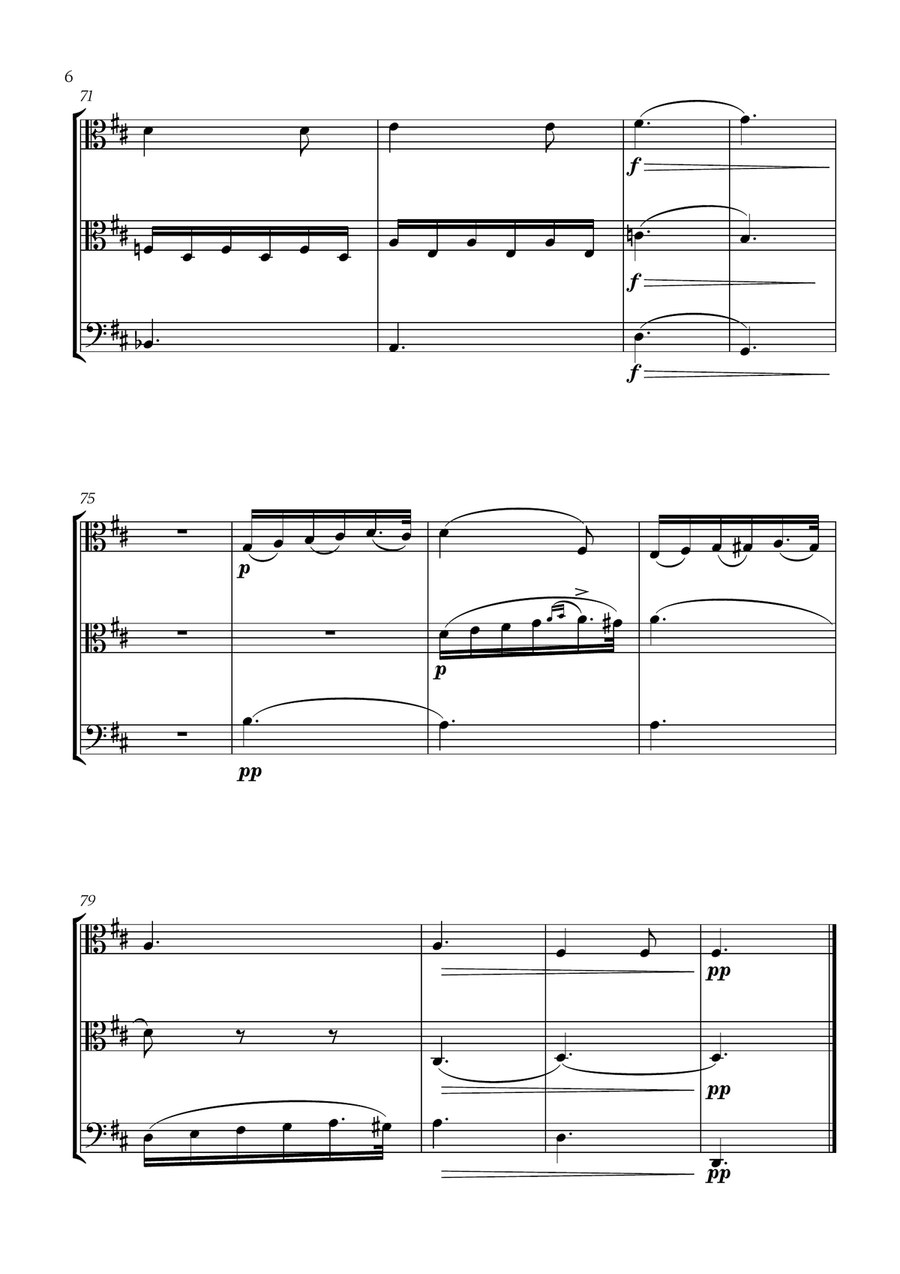 Schubert - Du bist die Ruh (D major) (for 2 Violas and Cello) Small Ensemble scores gallery preview page 6