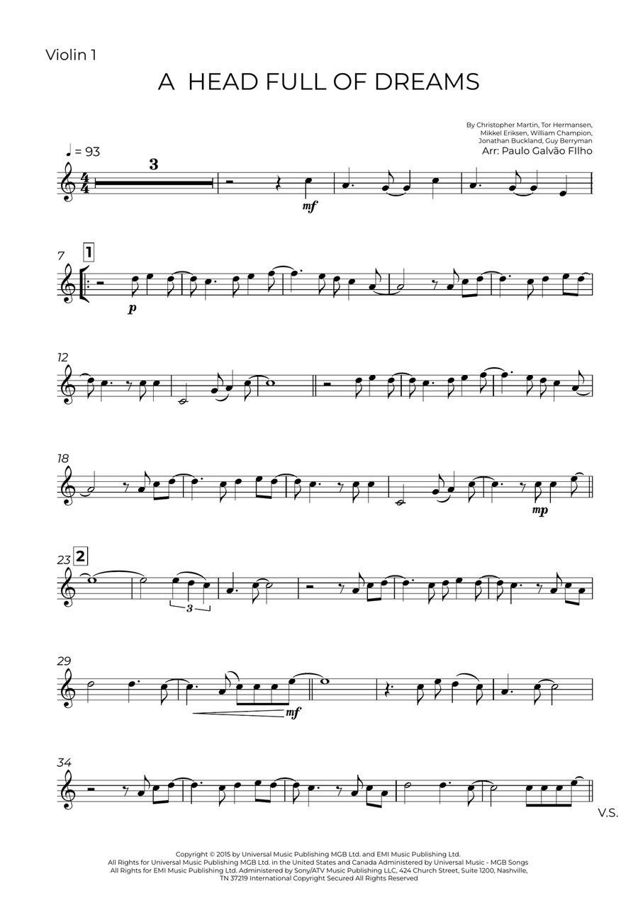 A Head Full Of Dreams A Head Full Of Dreams String Trio scores gallery preview page 6
