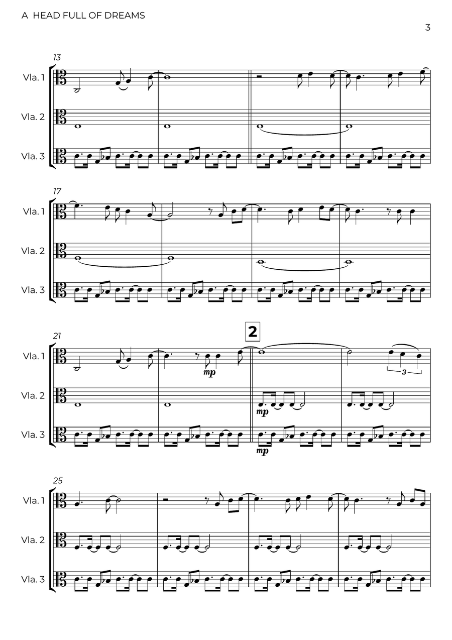 A Head Full Of Dreams A Head Full Of Dreams String Trio scores gallery preview page 3