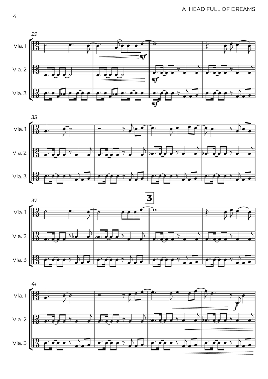 A Head Full Of Dreams A Head Full Of Dreams String Trio scores gallery preview page 4