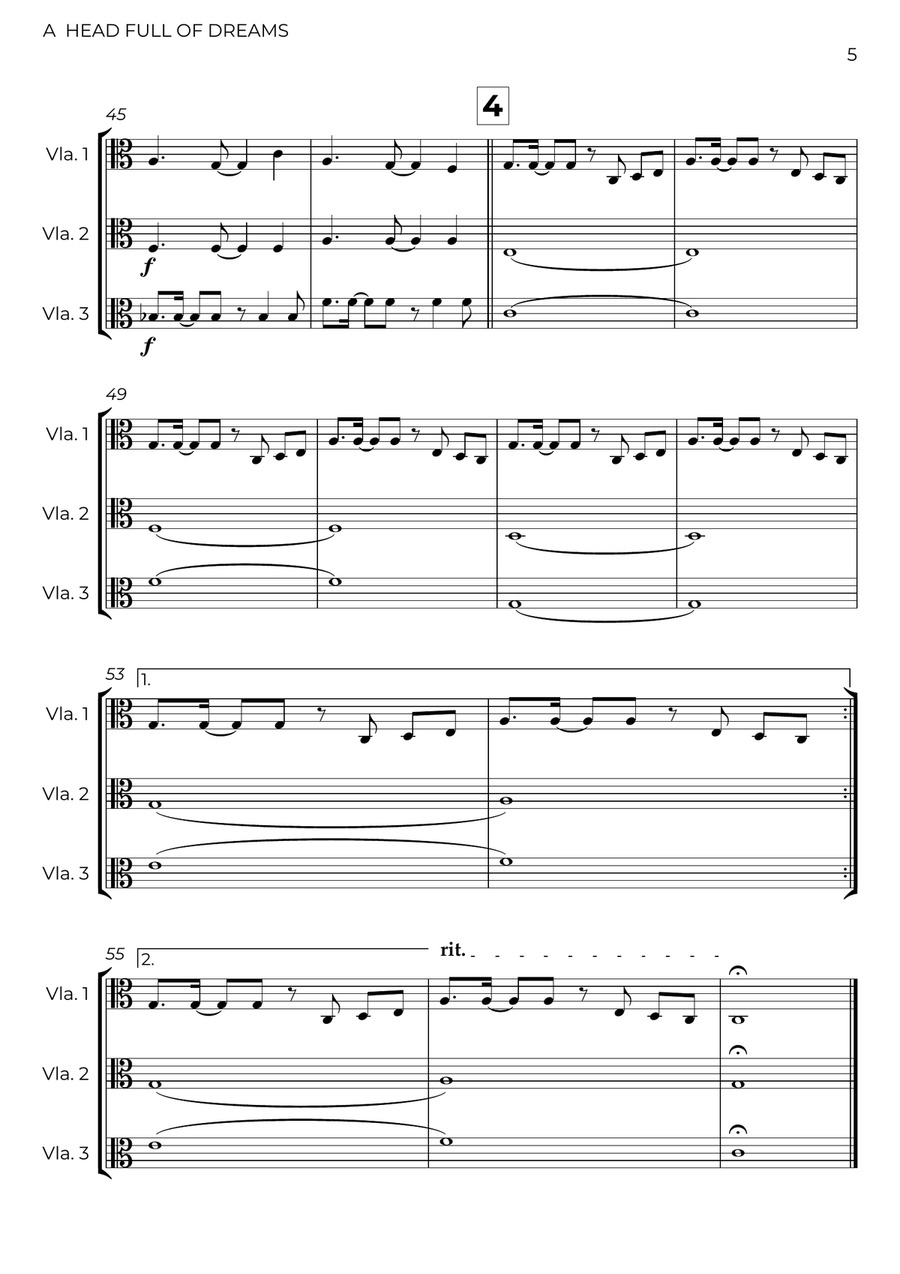 A Head Full Of Dreams A Head Full Of Dreams String Trio scores gallery preview page 5