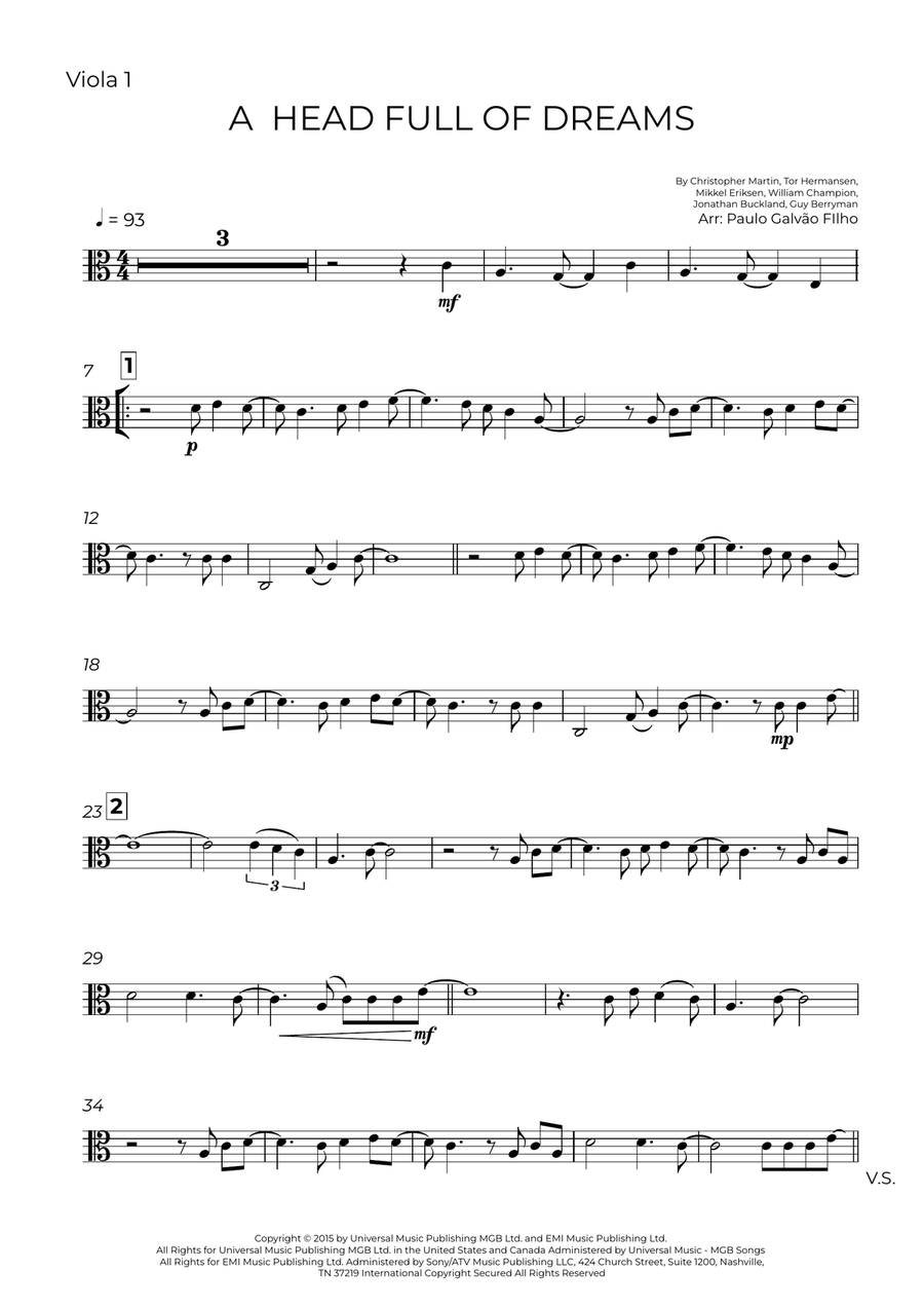 A Head Full Of Dreams A Head Full Of Dreams String Trio scores gallery preview page 6