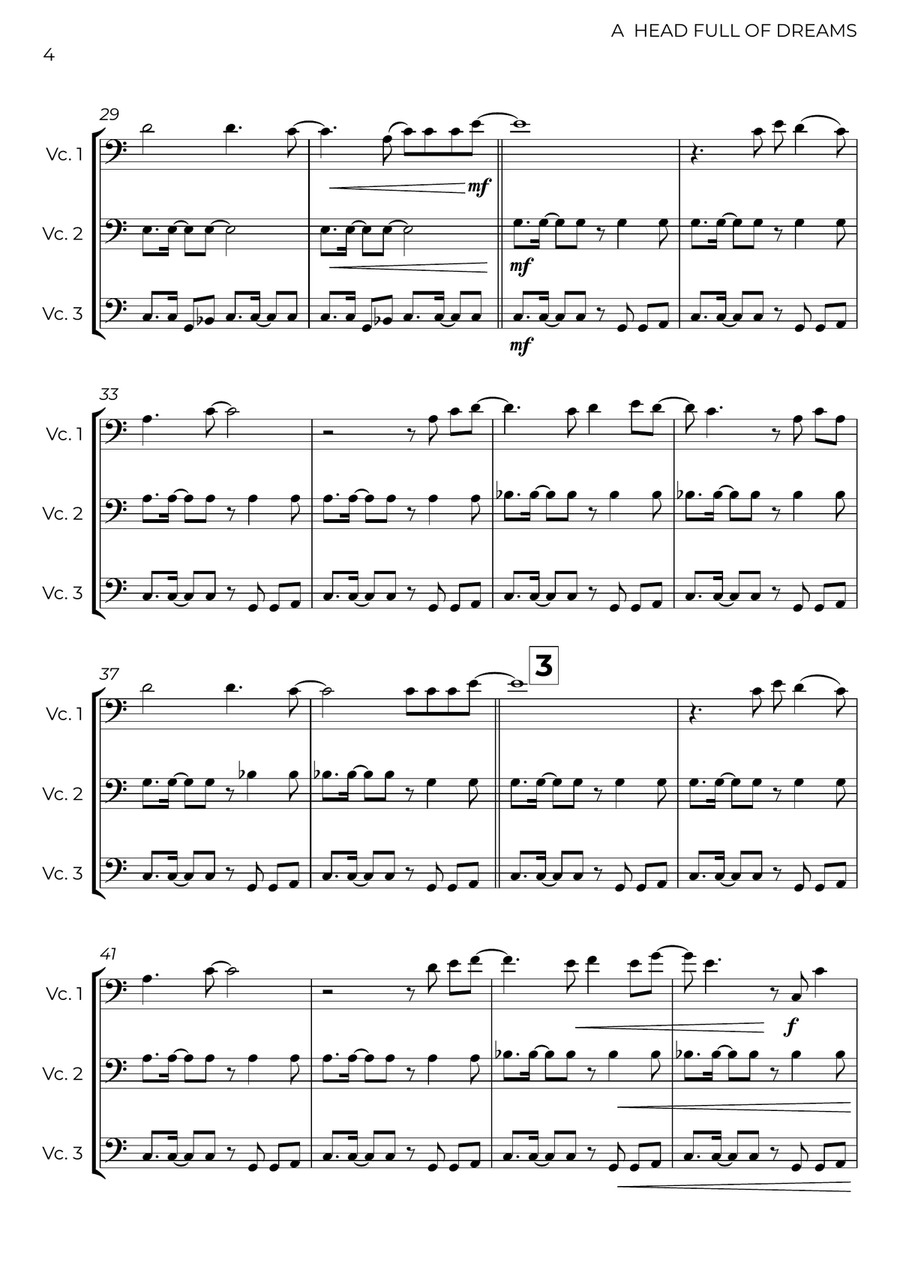 A Head Full Of Dreams A Head Full Of Dreams String Trio scores gallery preview page 4