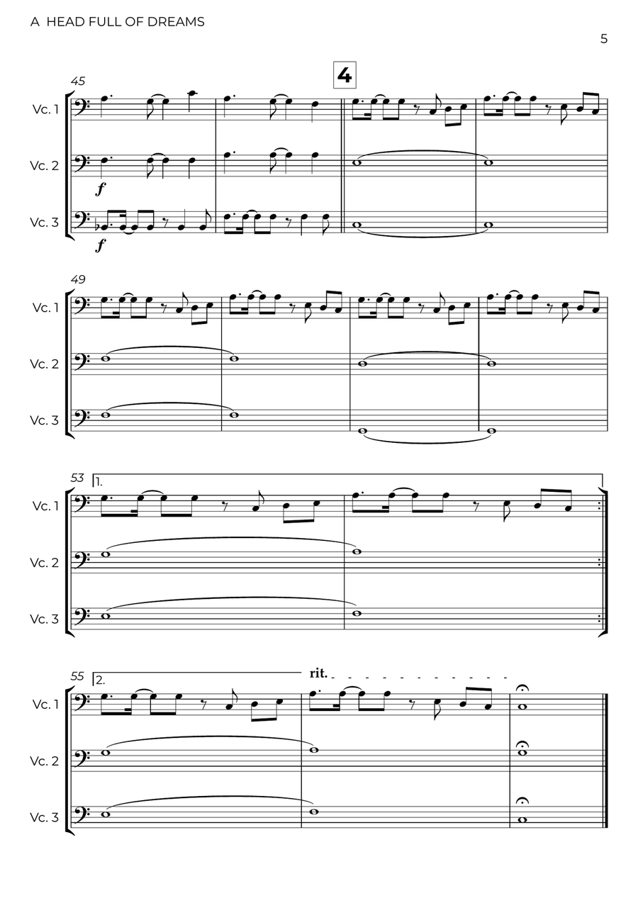 A Head Full Of Dreams A Head Full Of Dreams String Trio scores gallery preview page 5