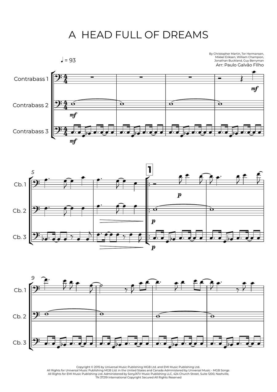 A Head Full Of Dreams A Head Full Of Dreams String Trio scores gallery preview page 2