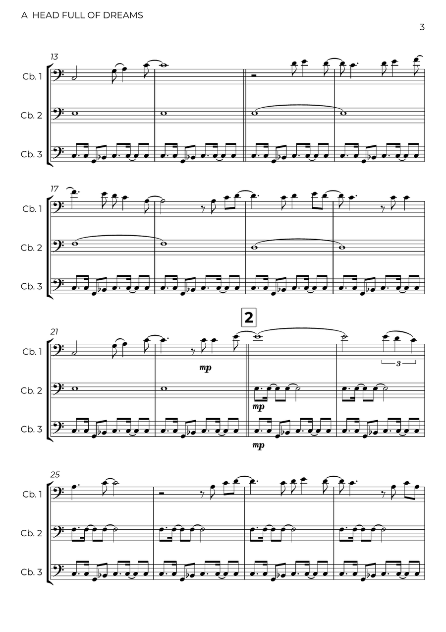 A Head Full Of Dreams A Head Full Of Dreams String Trio scores gallery preview page 3