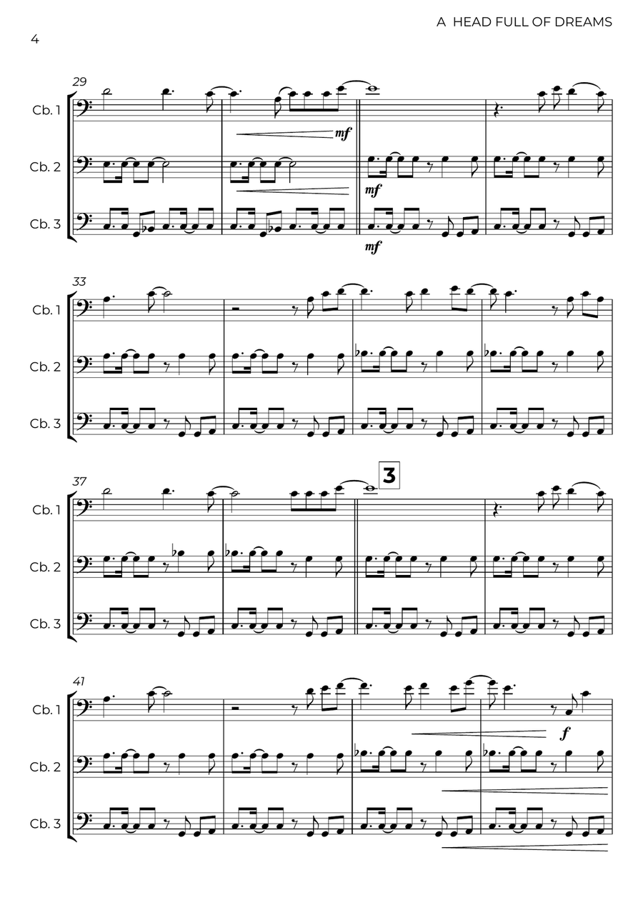 A Head Full Of Dreams A Head Full Of Dreams String Trio scores gallery preview page 4
