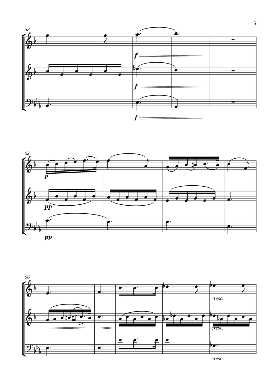 Schubert - Du bist die Ruh (for 2 Clarinets and Cello) Small Ensemble scores gallery preview page 5