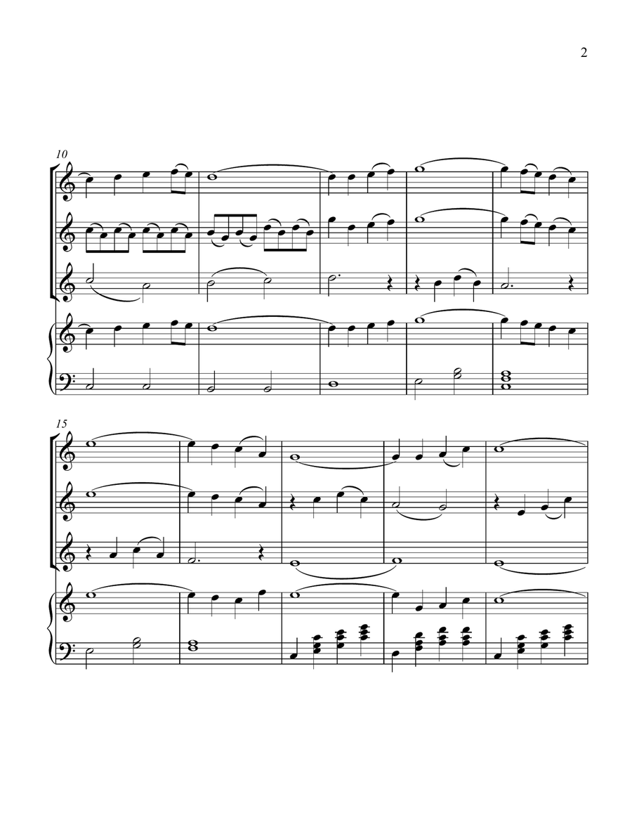 The Water Is Wide, for Three Violins and Piano Small Ensemble scores gallery preview page 3