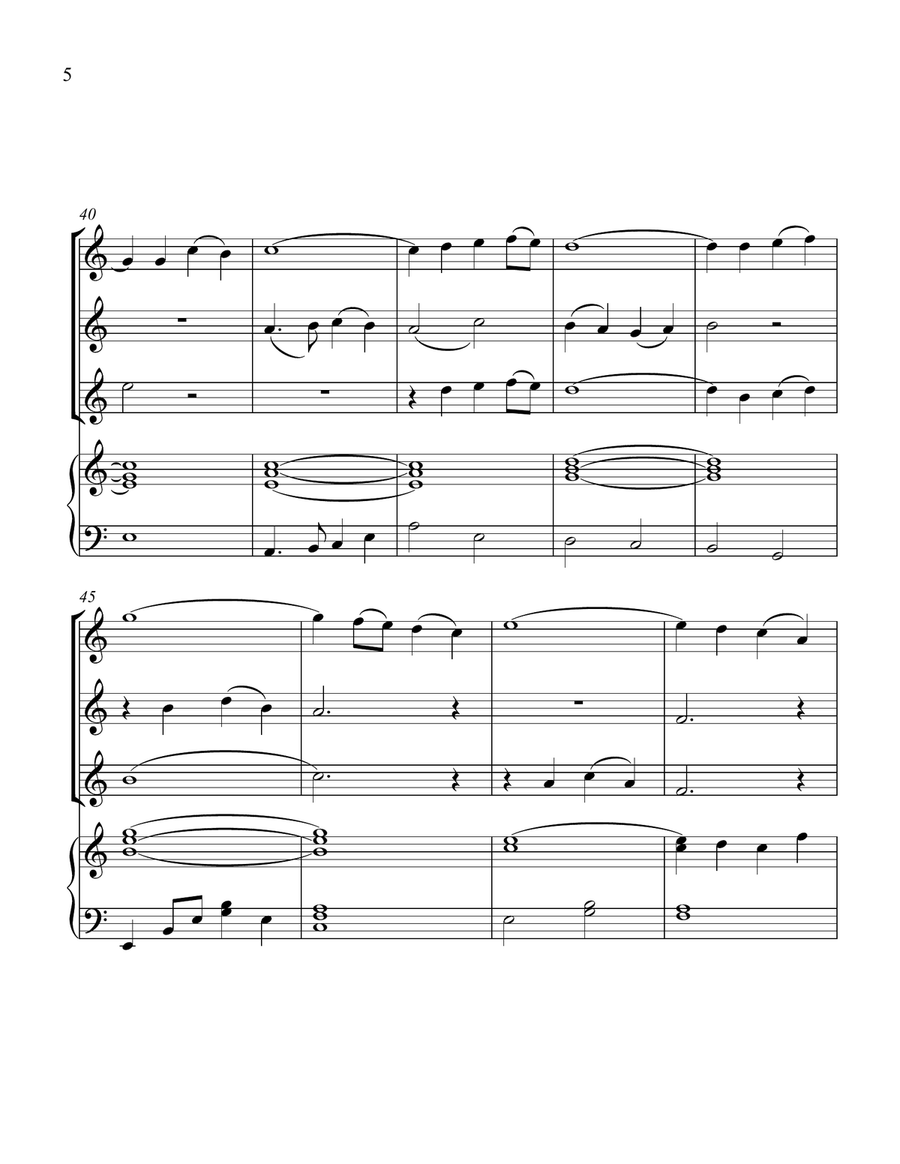 The Water Is Wide, for Three Violins and Piano Small Ensemble scores gallery preview page 6