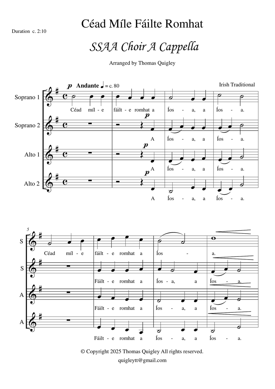 Céad Míle Fáilte Romhat Céad Míle Fáilte Romhat SSAA scores gallery preview page 2