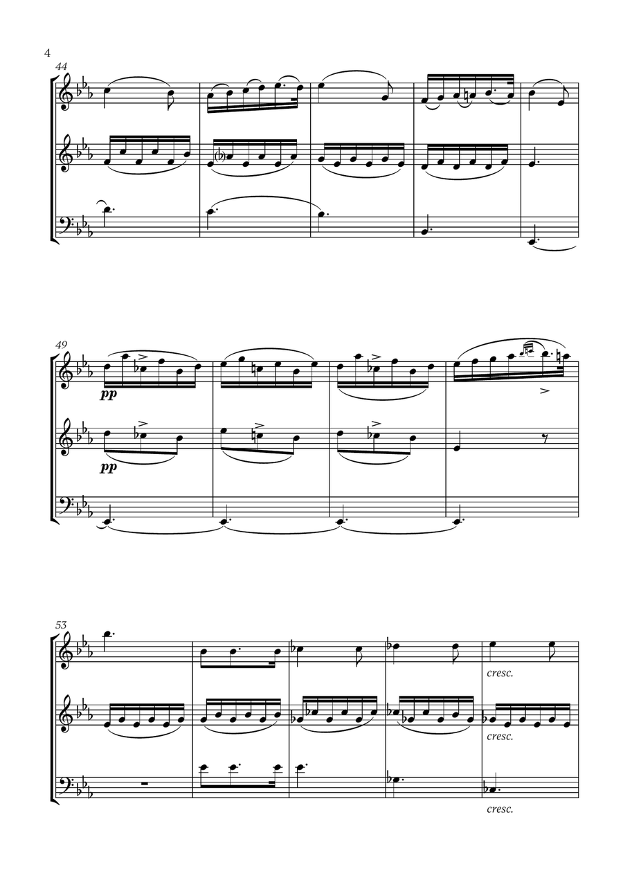 Schubert - Du bist die Ruh (for Flute, Oboe and Trombone) Small Ensemble scores gallery preview page 4