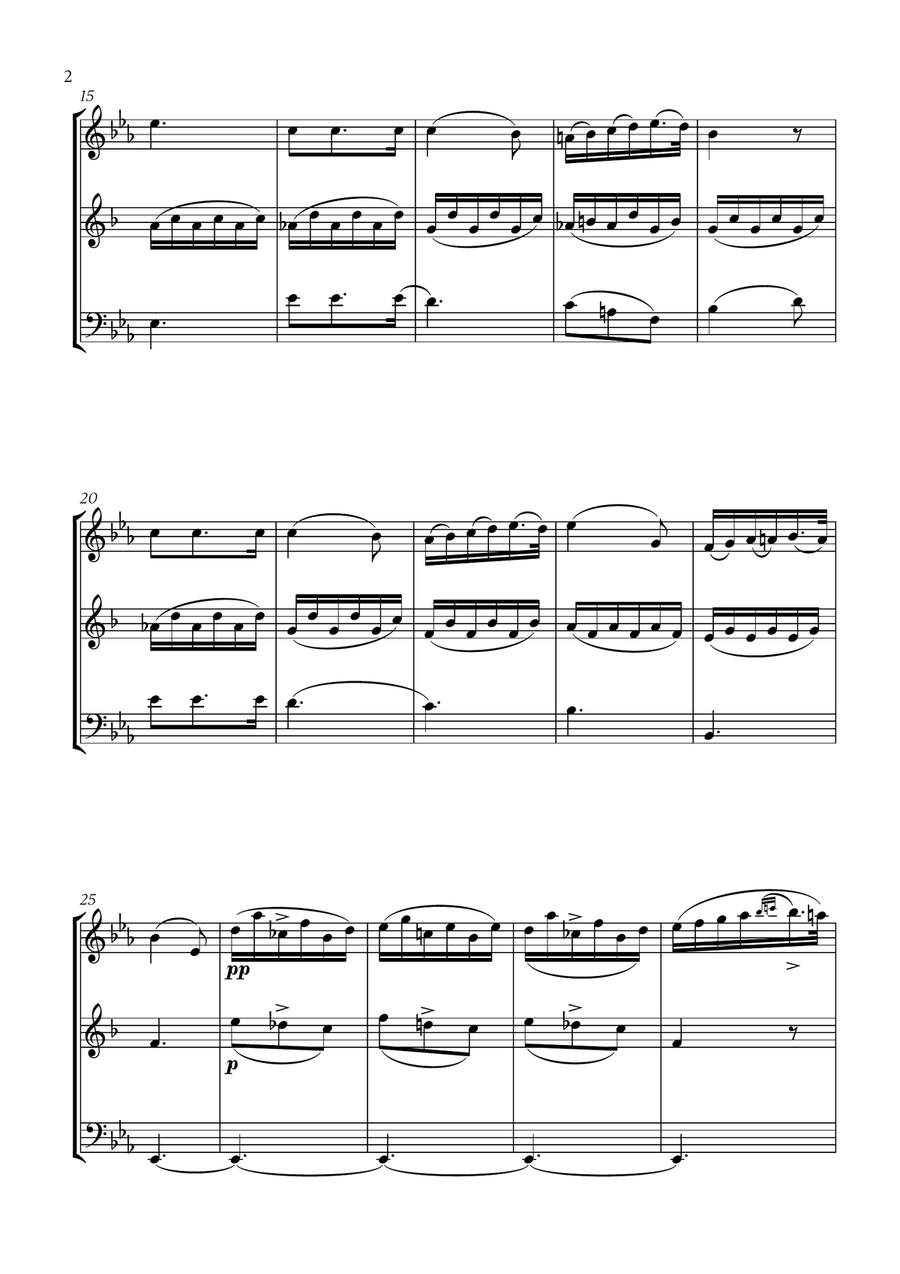 Schubert - Du bist die Ruh (for Flute, Trumpet and Trombone) Small Ensemble scores gallery preview page 2