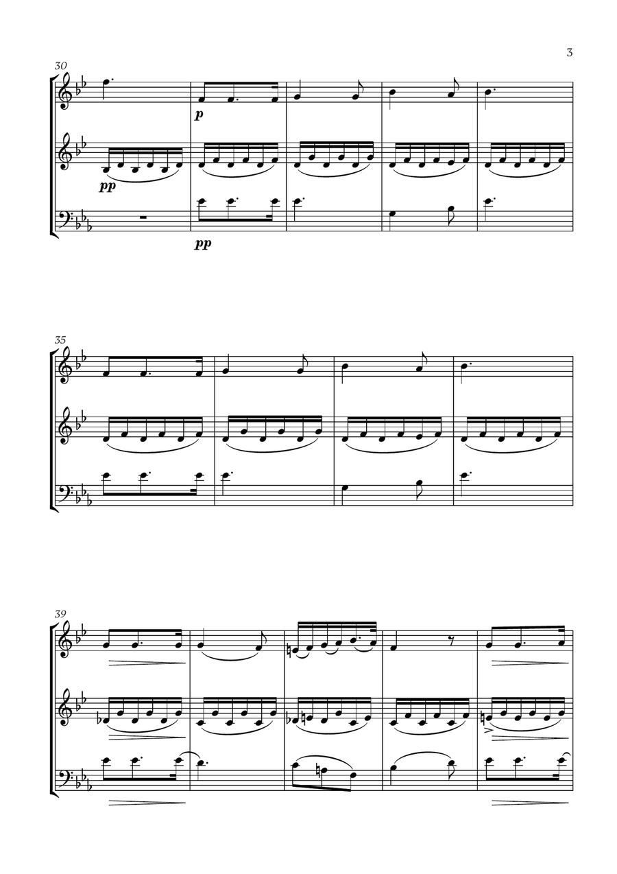 Schubert - Du bist die Ruh (for 2 French Horns and Bassoon) Small Ensemble scores gallery preview page 3