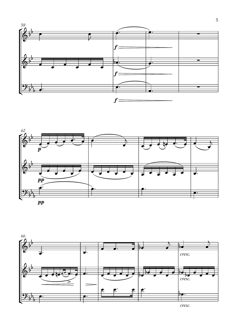 Schubert - Du bist die Ruh (for 2 French Horns and Bassoon) Small Ensemble scores gallery preview page 5