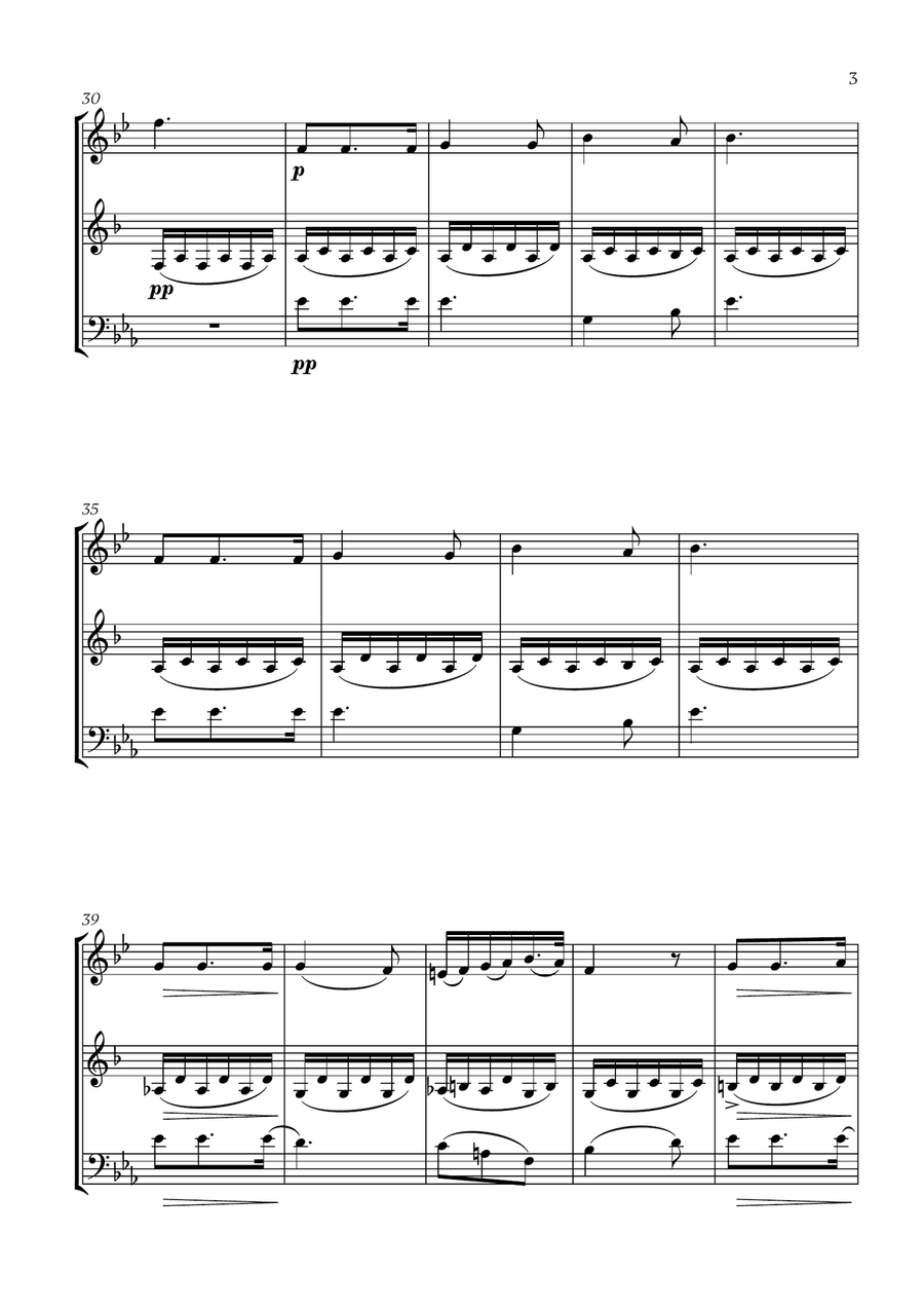 Schubert - Du bist die Ruh (for French Horn, Clarinet and Trombone) Small Ensemble scores gallery preview page 3